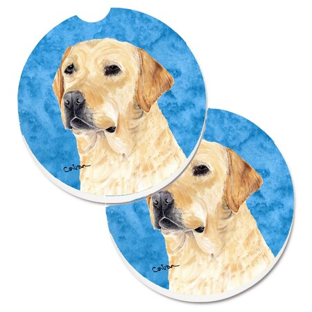 Carolines Treasures Blue Labrador Set of 2 Cup Holder Car Coaster SC9133BUCARC